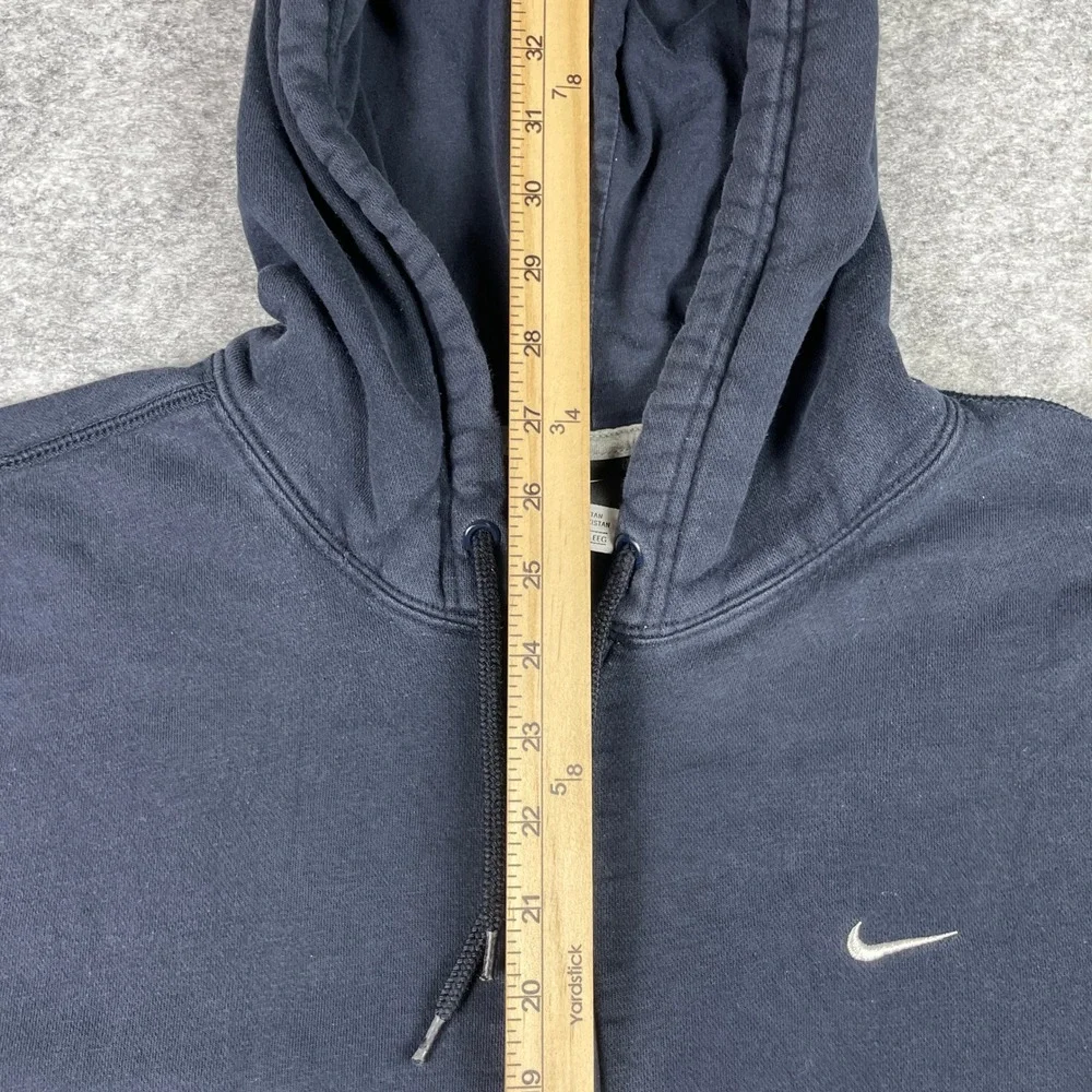 Nike Hoodie Mens XXL Navy Blue Full Zip Fleece Swoosh Media Pocket 341573-405